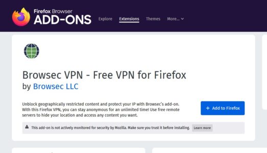 تحميل إضافة Browsec VPN