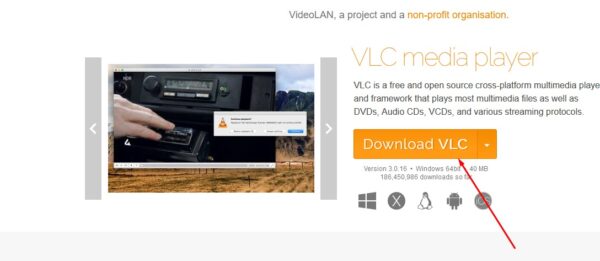 مشغل فيديو للكمبيوتر VLC