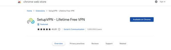 إضافة Lifetime Free VPN